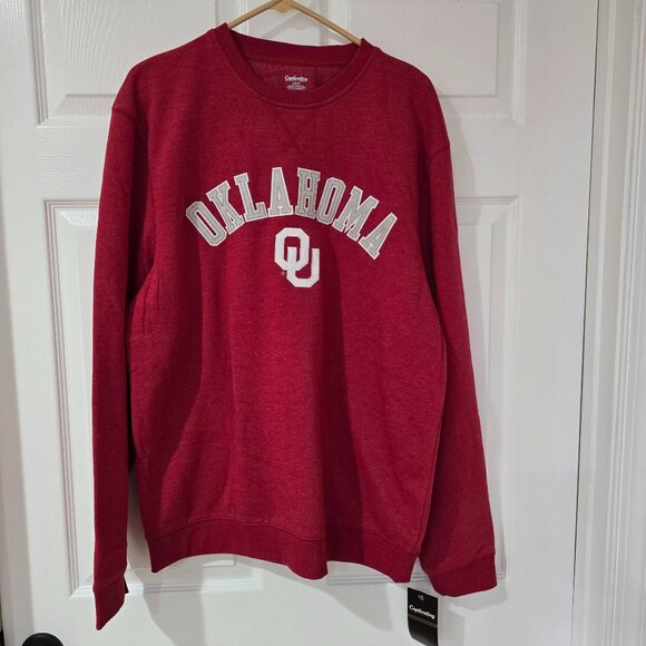 Oklahoma Sooners Men's Captivating Pullover Sweatshirt Red Size L NWT - Picture 1 of 8